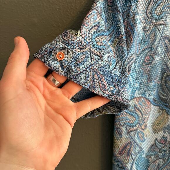 Luchino Visconti Short Sleeve Button Down Size L - Picture 3 of 6